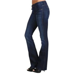 7 For All Mankind Flare Jeans Dark Wash Low Rise Size 30